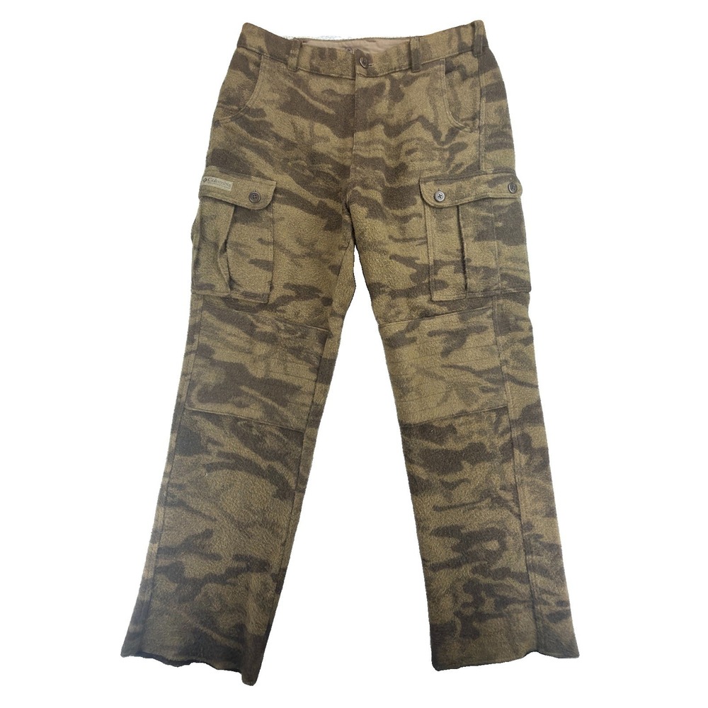 Vintage Columbia Gallatin Range Wool Camo Cargo Hunting Pants 38x34 HM8040